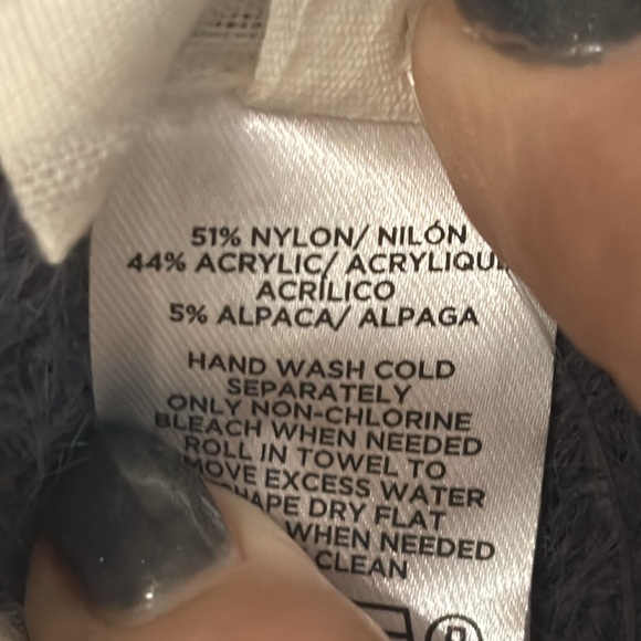 Lou & Grey Animal Print Fuzzy Sweater Skirt Super Soft Dark Grey Spots New Sz XL - Picture 7 of 7